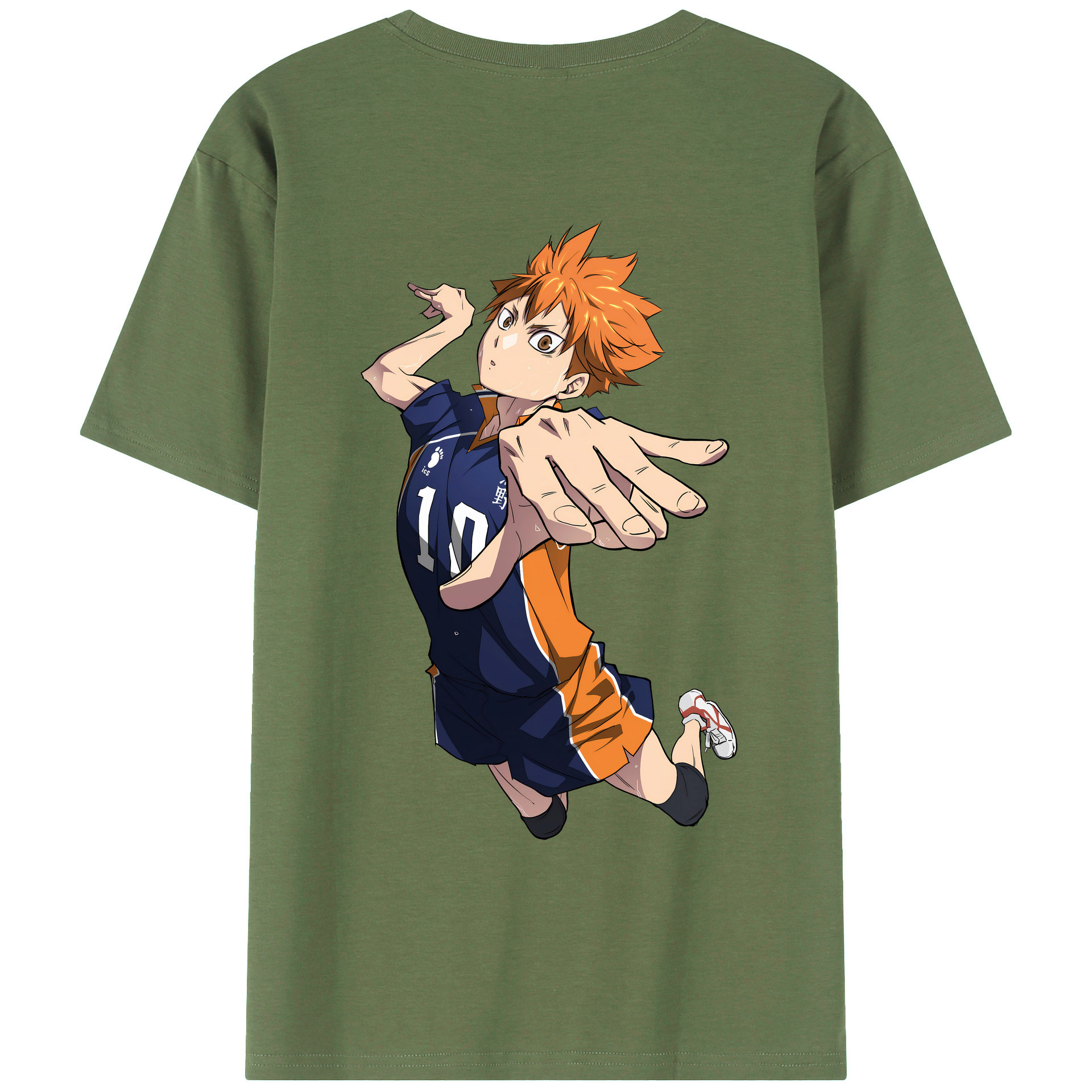 （画像用） ハイキュー!! Haikyu!! 綿100％ メンズ半袖Tシャツ（バックプリント） 通気性
